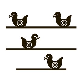 Bathroom Decals - Black Cure Ducks Vinyl Stickers - Restroom Toilet Poster - Sign for Walls, Toilet Seat, Doors - Funny Home Art - Modern Decoration for Toilet– Washroom Rules Décor 10x8