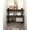 DR.IRON Industrial Pipe Shelves Wall Shelving Rustic Wood Shelf Storage
