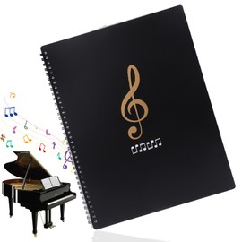 Roosea Music Folder A4 Music Folder for Music Sheets Music Folder Choir Folder Black Ring Binder Music Sheet Folder Transparent Pockets Plastic Index Folders for Sheet Music Piano Guitar Violin