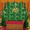 Rcoaror India Pooja Photo Backdrop Green Puja Ganpati Traditional Background
