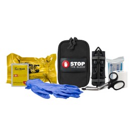 TacMed Solutions Stop The Bleed Kit – Basic Bleeding Control Black Nylon Pouch, Compact, Easy-to-Use Hemorrhage Control Kit, Emergency First Aid with Tourniquet and Emergency Bandage