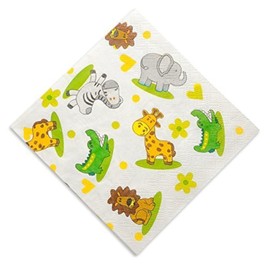 Children's Animal Print Napkin. Pack of 20