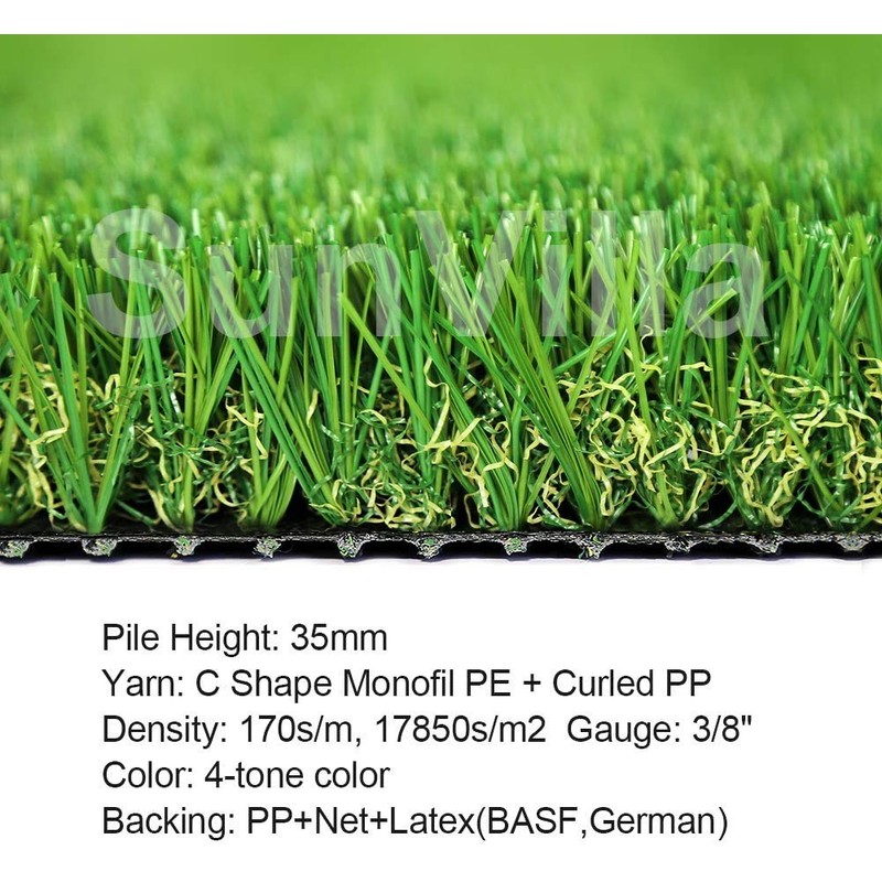 SunVilla Realistic Indoor/Outdoor Artificial Grass/Turf Sample Piece - 4 in