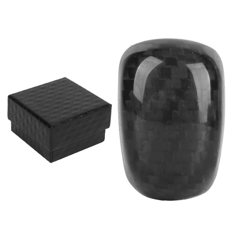 Gear Shift Knob Unlock Button Cover Carbon Fiber Shifter Lever