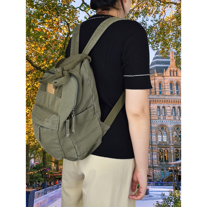 TeeYee Canvas Backpack Women's Backpack with Handle Large Capacity Girls