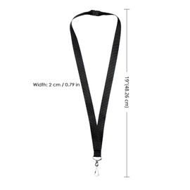 24-Pack Black Lanyards with Safety Breakaway, Metal Hook, Durable Polyester Neck Straps for ID Cards, Keys, Office, School & Events