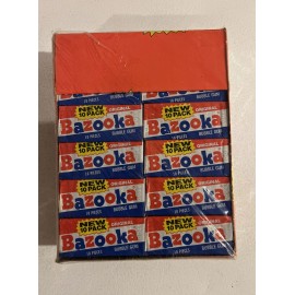 Bazooka Original 1989 Soft Bazooka Bubble Gum Vintage NOS Full Case Of 24 Packs Unopened