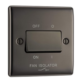 BG Electrical NBN15 Black Nickel TP Fan Isolator Switch