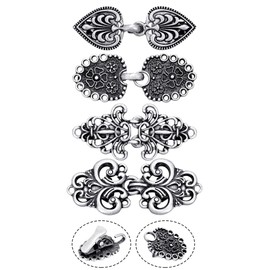 WILLBOND 4 Pieces Vintage Sweater Swirl Clip Cape Cloak Retro Cardigan Shawl Collar Clasp Dress Shirt Brooch Clip(Silver)