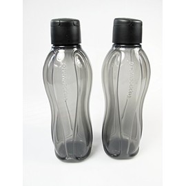 TUPPERWARE Eco To Go 1.0 L Black (2) C138 Water Bottle Easy Bottle Eco Bottle 32540