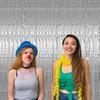 CCINEE Foil Fringe Backdrop Curtain Silver Metallic Tinsel Decorative Door