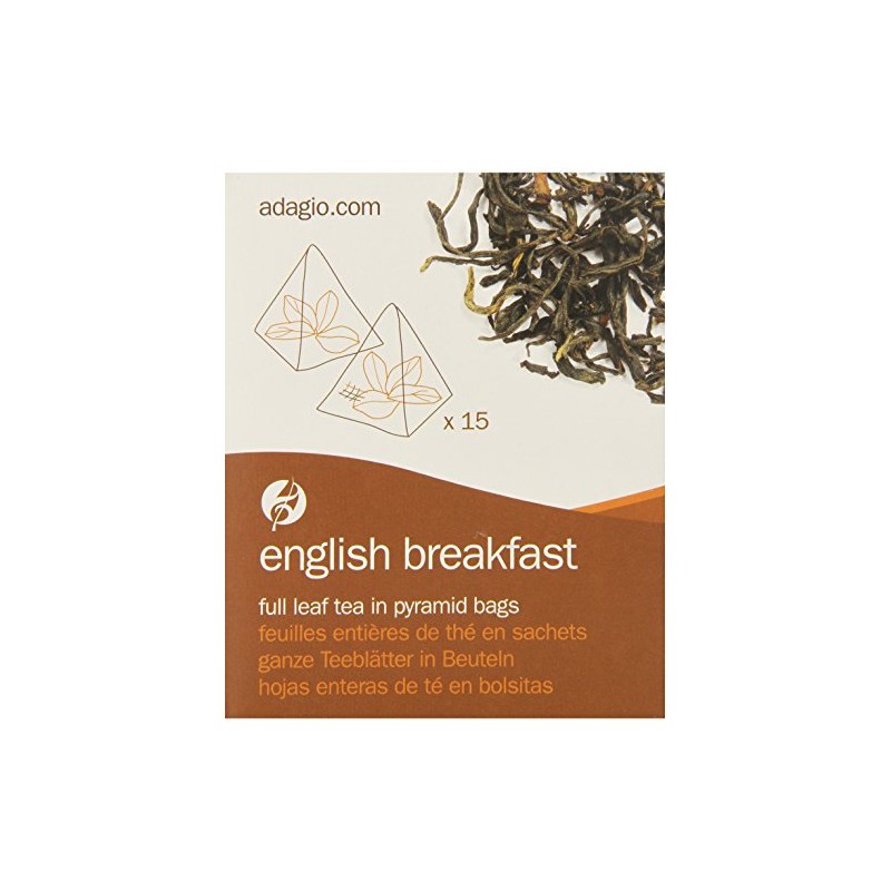 Adagio Teas Gourmet Tea Bags, English Breakfast, 15 Count