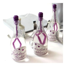 HENBRANDT 24 wedding birthday celebration bubbles purple top and wand clear bottle