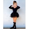 Zaclotre Girls Ballet Leotards 4-Layers Tiered Long Sleeve Dance Tutu