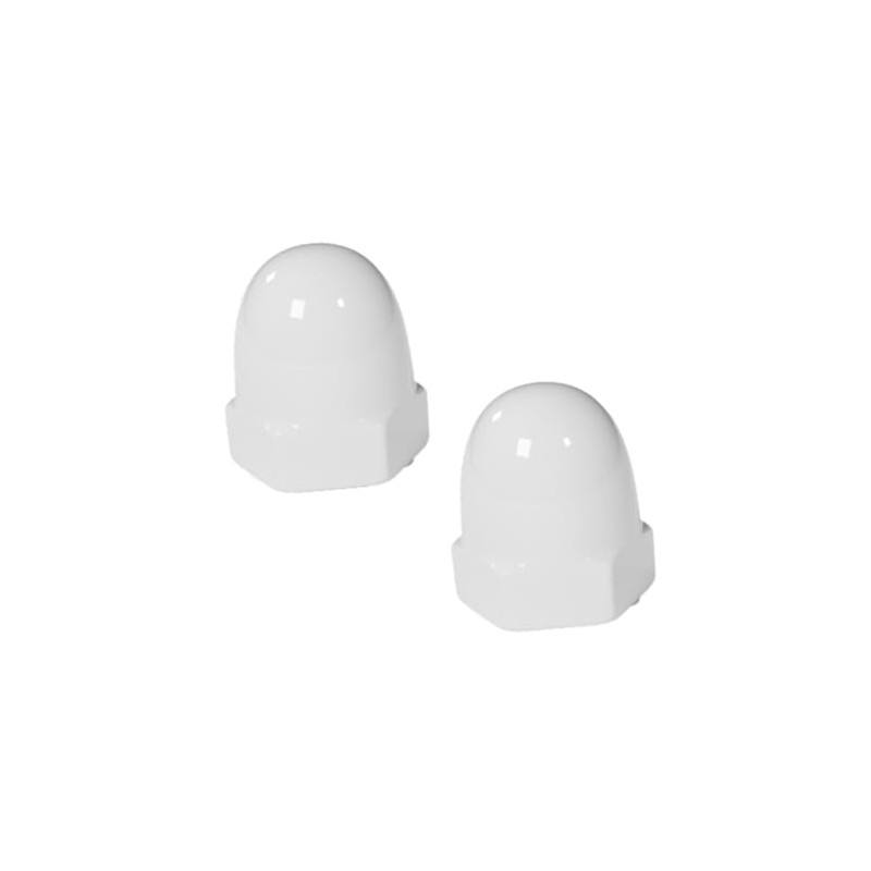 2-Pack White Ceramic Toilet Bolt Covers - Elegant Bathroom Accessories,