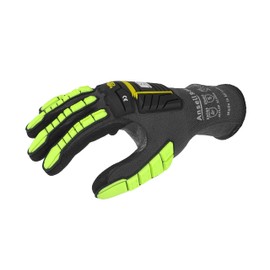 Ansell Ringers R840 Professional Work Gloves, Non-Slip Nitrile Coating, Industrial Protective Gloves for Mechanics, Workshop and Assembly, Washable, Black, Size XL (4 Pairs)