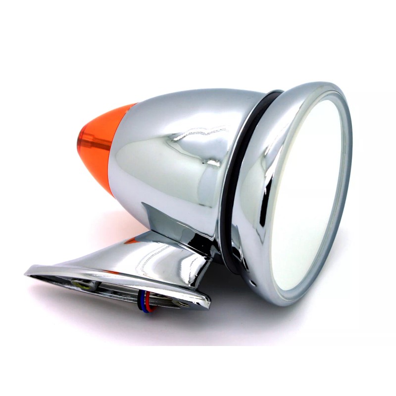 PTRP NEW Talbot Classic Chrome Bullet Side Mirrors LED Turn