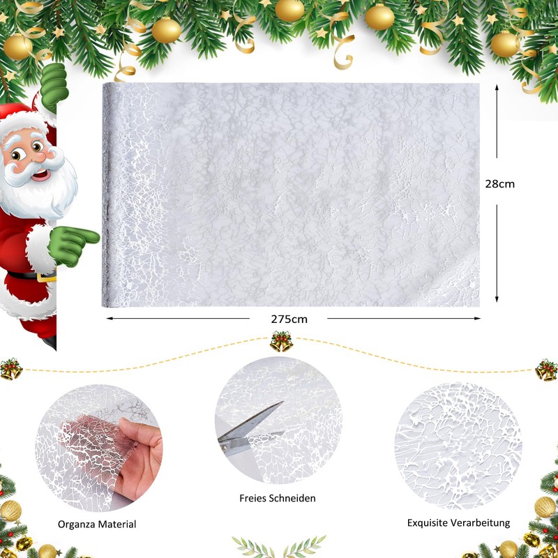 Silver Table Runner 28 x 275 cm Shiny Metallic Mesh
