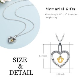 AIWENXI Footprint Cremation Jewellery Urn Pendant Necklace for Ashes Stainless Steel Mini Urns Jewelry to Holder Ashes Baby Foot Memorial Keepsake Jewellery