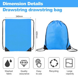 Nynkyon Drawstring Bags, Adjustable Nylon PE Bags， Unisex Drawstring Gym Bag for Kids and Adults，Blue String Swimming Bag for Sports, Gym, Travel, Swimming, Beach,School,PE