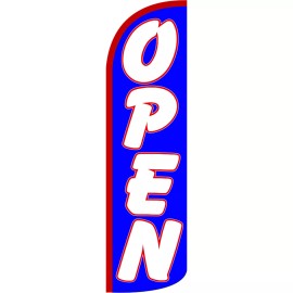 NeoPlex Open Blue 3 ft X 11 1/2 ft Windless Swooper Flag