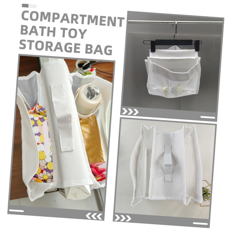 WOONEKY Bath Toy Organizer Saddle Shape Mesh Bag Wide Opening