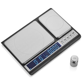Smart Weigh Smart Weigh Dual Platform Digital Kitchen Scale Stainless Steel Culinary Kitchen Scale 10 kilograms x 0.01 grams High Precision Digital Food Scale Tare Function LCD w/Backlit for Baking Cooking Food