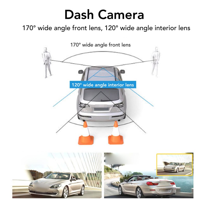 Dash Camera 1080P High Definition Image Large Wide Angle Three