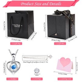 UUEMB Preserved Real Rose, Forever Gift Box with Heart Shaped Necklace and Earrings, Gifts for Mother Wife Girlfriend Sister Daughter Women on Birthday, Anniversary, Valentine's Day, Mother's, Black