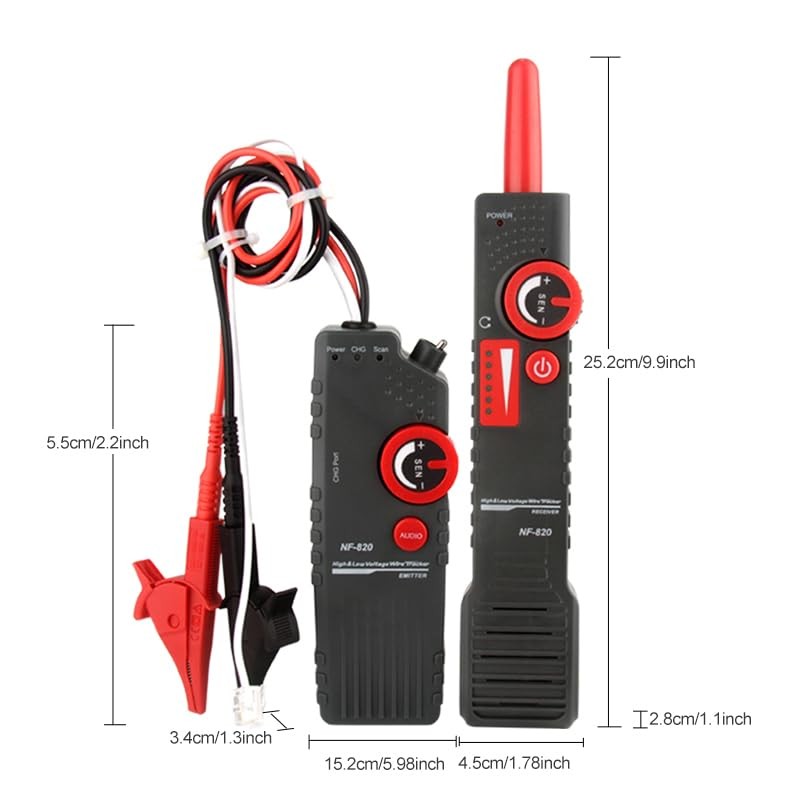 GAMWATER Underground Wire Locator, Wire Tracer with Earphone, Anti-Interference Buried
