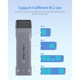 LENTION USB C to NVMe & SATA M.2 SSD Enclosure, USB 3.1 Gen 2 M Key & B&M Key Hard Drive Adapter, Supports UASP for SSD Size 2280/2260/2242/2230, Compatible Mac, Windows, More (C9E, Space Gray)