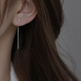 Silver Chain Earrings Cute Short Threader Earrings Star Heart Butterfly Earrings Minimalist Korean Earrings Silver Threader Earrings Jewelry (style-7)