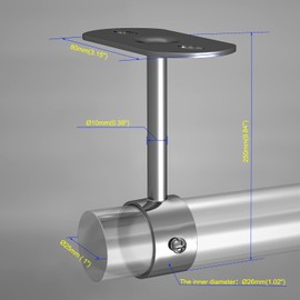 Aopin Closet Rod Brackets, 25mm/1" Curtain Rod Ceiling-Mount Brackets, Stainless Steel, Brushed Finish, Polished End Supports, 4 Pcs