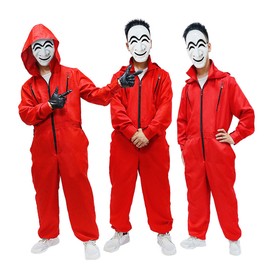 OEM Halloween Costume Paper House Joint Economic Zone Cosplay Costume Mask Set S / 할로윈 코스튬 종이의집 공동경제구역 코스프레 의상 가면 세트 S