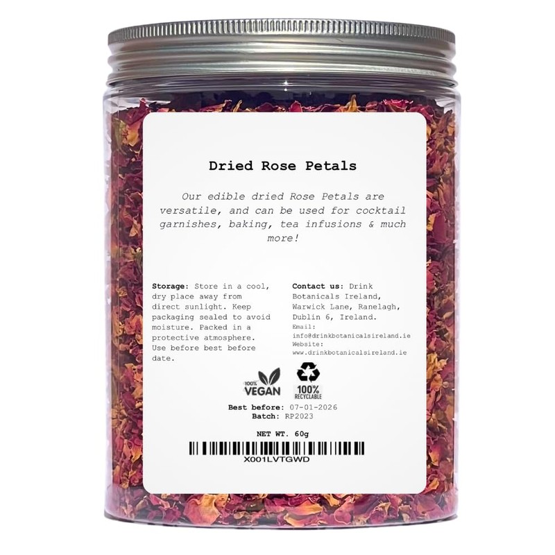 Drink Botanicals Ireland Edible Natural Dried Rose Petals | Non