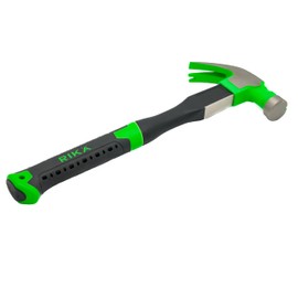RIKA HTSR001 16oz Maxgrip Claw Hammer High Carbon Steel with Fibreglass Core 3 Year Warranty Claw Nail Remover and Nail Puller Ergonomic Handle Shock Absorbing