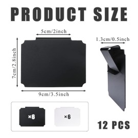 SYEYCW 12 Stück Etikettenhalter Set, Etikettenhalter Kunststoff für Körbe, Abnehmbare Label Halter, Schwarz und Weiß Regal Etikettenhalter, für Aufbewahrungsbehälter Organisationsbox Lagerung Körbe