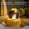 Crystal 3D Rabbit with Moon 2.36in Ball Figurine Gifts for