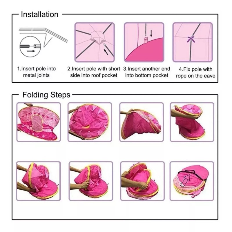 MDS Castillo Casita Infantil Plegable Portátil Niños