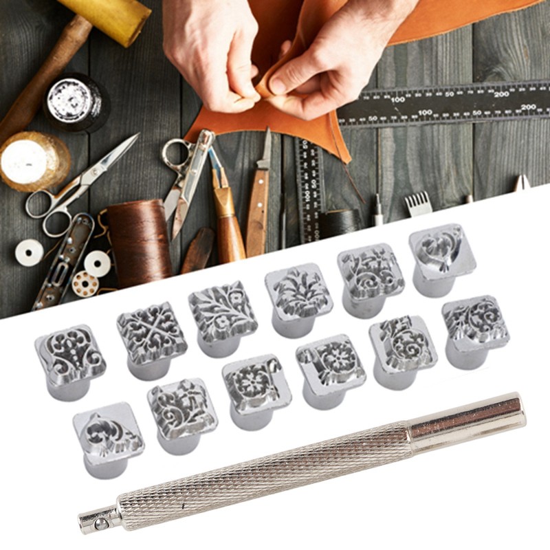 12Pcs Stamping Punch Tool Tang Dynasty Flower Design DIY Vegetable