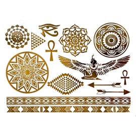 2 Sheets Egyptian Tattoo Bracelets Tattoos Gold Tattoos Roman Numbers Tattoo 330b VT313