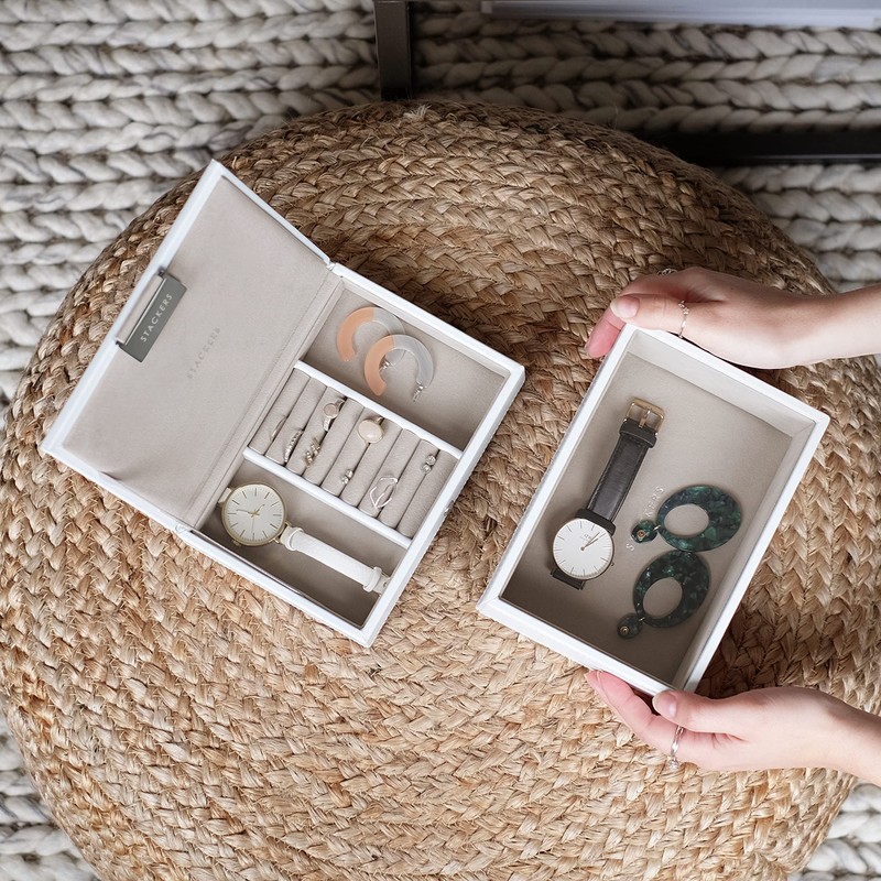 Stackers White Mini Jewellery Box - Set of 2