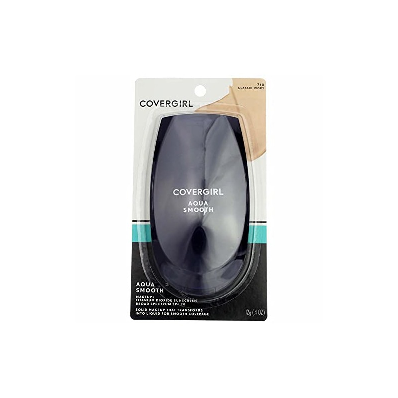 CoverGirl Aquasmooth SPF 20 Compact Foundation, 710 Classic Ivory, 0.4
