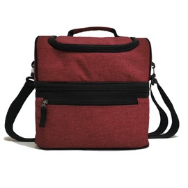 TELOSPORTS Lunch Bag Insulated Lunch Box,Cooler Tote Bag,Double Deck Cooler Reusable Lunch Bag for Men, Women（Red）