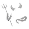 Liseng 3D Chrome Silver Car Sticker Devil Emblem