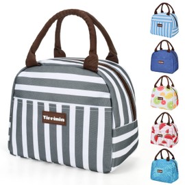 Kato Tirrinia Lunch Bags for Women Men, Insulated Lunch Tote Bag for Girls, Lunch Box for Adults & Children, Large Cooling Lunch Bag for Work/School/Picnic, Grey