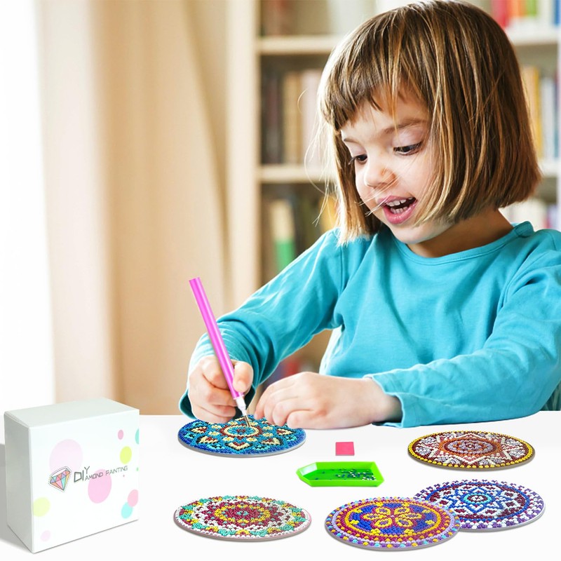 8 Pcs Diamond Art Painting Coasters, Arts and Crafts for