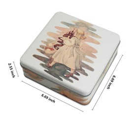 HIDERLYS Square Tin Containers with Lids, Cartoon Cookie Tins, Festive Cookie Tins for Gift Giving & Holiday Treats – Perfect Holiday Gift & Elegant Festive Decor (A)