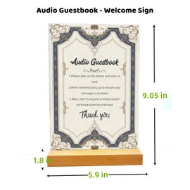 RetroVox Wedding Audio Guestbook Guest Guide Signage Clear Acrylic Photo Frame