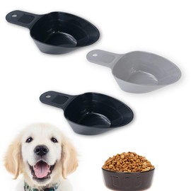 BueRallan 3PCS Dog Food Scoop 1 Cup, Plastic Pet Food Scoop with Measuring Lines 1/2 Cup 1/4 Cup for Dogs Cats Birds and Rabbits